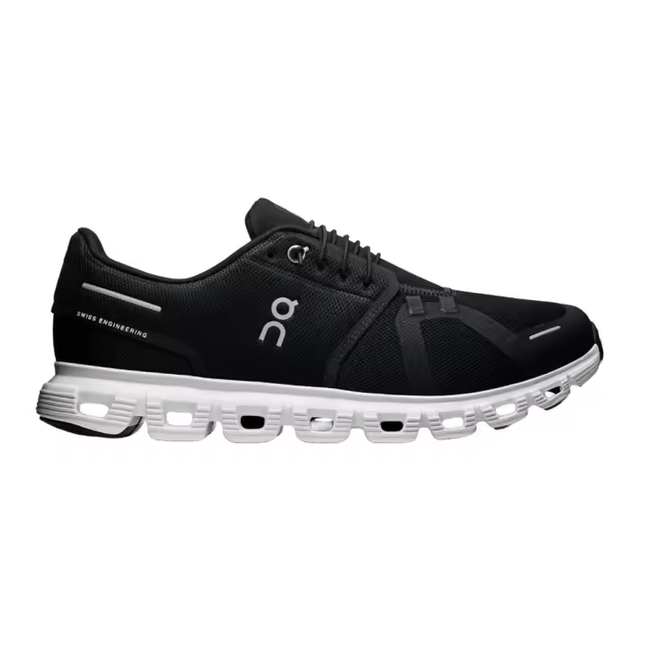 Zapatillas Negras On Running Cloud 6 Black/White Men Ajuste Holgado - 1