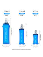 Botella De Agua Collapsible De Silicona WRELS Para Deporte Y Viajes BPA Free TPU Suave Capacidad 401ml-500ml Para Running Camping Y Senderismo - details 4
