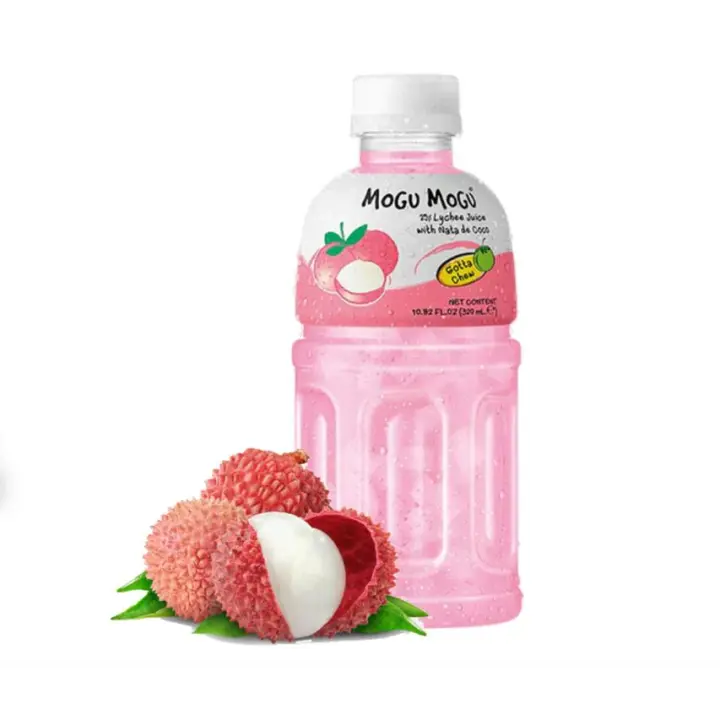 PACK 12u MOGU MOGU BEBIDA SABOR LYCHEE CON NATA DE COCO (PACK 12 UNIDADES) - 1