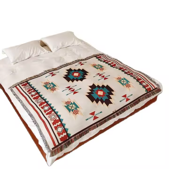 Manta De Terciopelo Para Decoración Del Hogar Y Actividades Al Aire Libre Tema Bohemio Manta De Camas Y Sofá Cubierta De Sofá Material Poliéster/Celulosa Rectangular Geométrico Para Adultos Primavera/Otoño - 1
