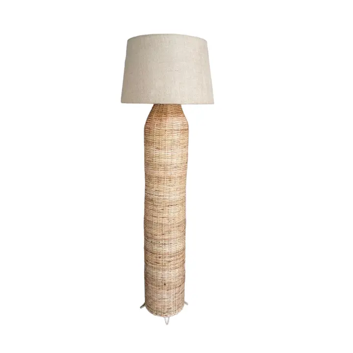 LAMPARA DE SUELO C/PANTALLA RATTAN HM472458 FIJALO - 1