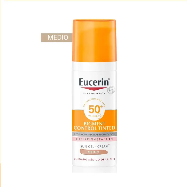 Eucerin Pigment Control Sun Gel Crema Spf50+ con Color Tono Medio 50ml - 1