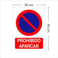 Protege-t Señal PROHIBIDO APARCAR PVC 40 X 30 | Evita Aparcamientos No Autorizados - details 0