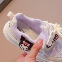 Zapatillas De Tenis Para Niñas Cuaderno Kuromi Moda Versátil Infantil Antideslizantes Transpirables Cómodas Para Escuela Y Deporte Tallas True Fit Material Superior De Cuero PU Suela De Goma - details 10