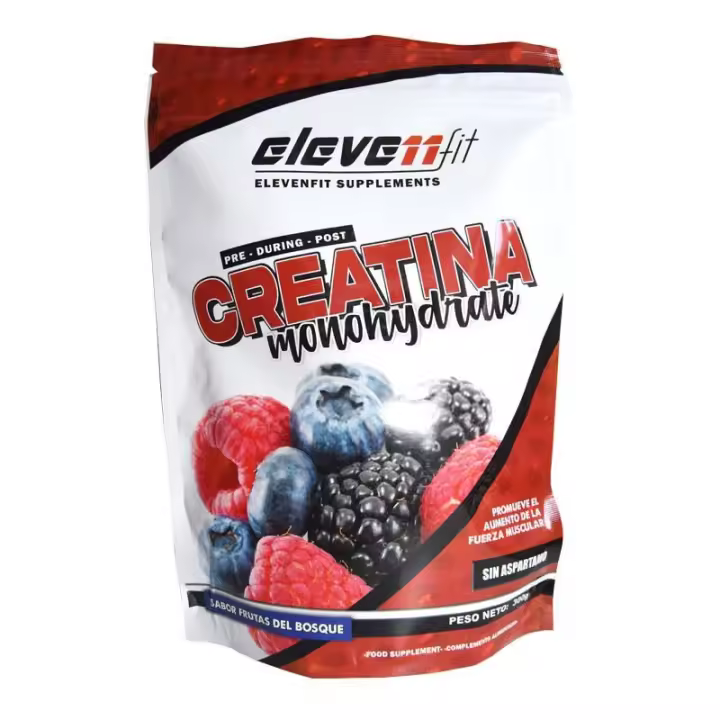 Eleven Fit Creatina Monohidratada 300g / Aumenta Fuerza Muscular, Reduce Fatiga y Mejora Rendimiento Deportivo / Suplemento de Alta Calidad para Ganancia y Volumen Muscular / Sabor Frutas Del Bosque - 1