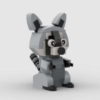 Bloques De Construcción Pequeños Y Creativos En Forma De Zorro MOC Anime Educativo Modelo Araiguma Juguete Para Niños Regalo De Navidad - details 0