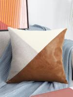 Funda De Cojín De Cuero PU Triangular Para Decoración De Dormitorio Y Sofa Cubierta De Almohada Para Ventana Bay Window Material 100% Poliéster - details 0