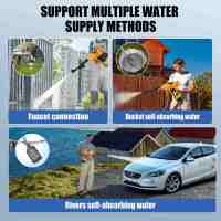 21V inalámbrico de litio pistola de lavado de coches de alta presión para el hogar 10 de potencia ajustable con pantalla de visualización 14 émbolo impermeable autocebante de lavado de coches dios de lavado de coches de riego de flores de usos múltiples - details 2