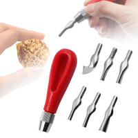 7pcs Herramienta De Grabado En Madera Chispa Redonda Profunda Acero 45 Herramienta De Grabado Para Carpintería Y Trabajos Manuales - details 2