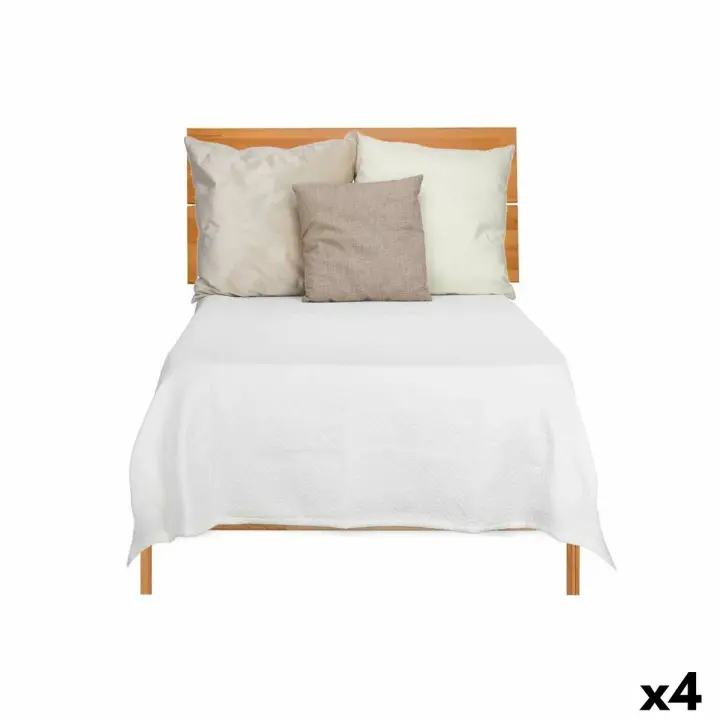 Colcha 180 x 260 cm Geométrico Blanco (4 Unidades) - 1