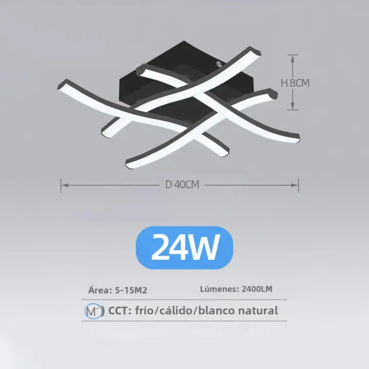 Lámpara De Techo Moderna IRALAN LED Con 3 Modos De Temperatura De Color Protección Para Los Ojos Instalación Fácil Para Habitaciones - 1