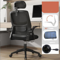 Silla de Oficina con Soporte Lumbar Giratoria Escritorio Sillon Ruedas Despacho casa salon habitacion ergonómica Gaming, escritorio, silla nordico tulipu NEGRO GRIS BLANCO - details 6