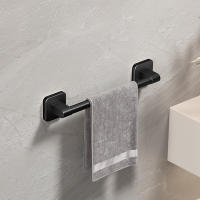 Soporte Para Toalla De Baño Self-Adhesivo Blanco Y Negro Sin Perforar Instalación Sencilla Material Plástico Y Aleación De Aluminio - details 6
