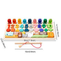 Juego De Pesca De Formas Montessori En Madera Bloques De Construcción Para Niños Educativo Jigsaw De Conteo Y Matemáticas - details 23