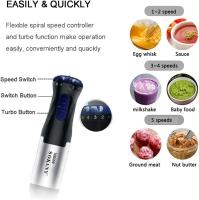 Batidora de mano 1000W |   2 cuchillas de acero inoxidable |   varilla de acero inoxidable |   turbina |   Ergonómico |   Antisalpicaduras |   Desmontable |   Lavavajillas |   Incluye accesorios - details 4