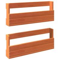 Vidaxl Estantes Zapatos Pared 2 Uds Madera Pino Marrón 59x8,5x23,5 Cm Mueble Almacenaje Estantería para Oficina - details 0