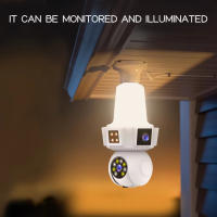 Cámara IP Inalámbrica Wifi E27 Con Doble Lente Tres Pantallas 8MP Visión Nocturna IR Seguridad Red Mini CCTV Para El Hogar - details 3