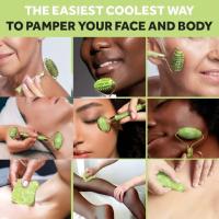 Rodillo De Masaje Facial De Piedra Jade Natural Negro Tablero De Masaje Para Belleza Adelgazamiento Relajación Herramienta De Acupuntura - details 8