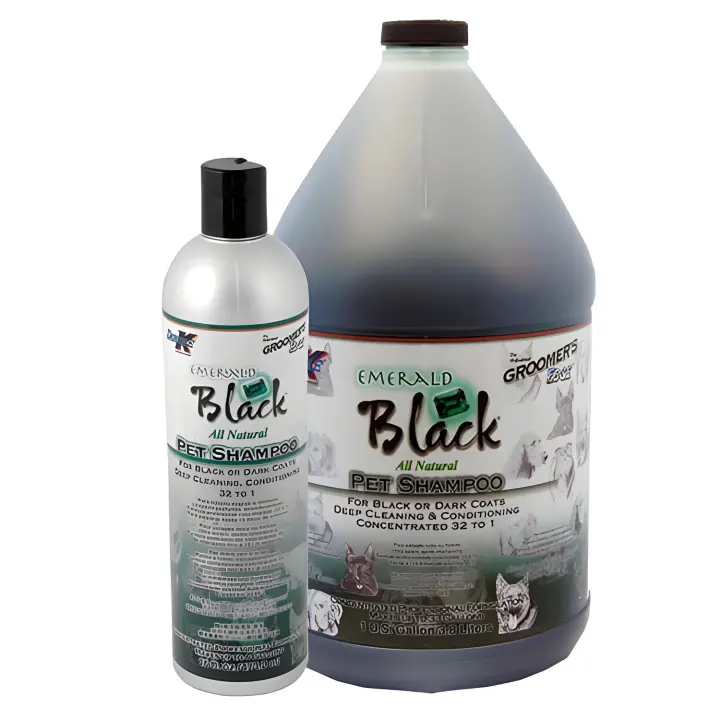 Champú Ibañez para Perros y Gatos Negros - Realzador de Tonos Oscuros Emerald Black de Double K 473 Ml - 1