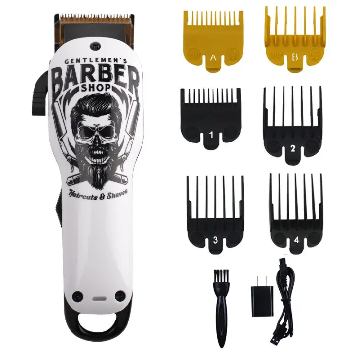 Cortapelos Profesional Hombres, Máquina Cortar Melo Kit de Cocina de Titanio y Cerámica 6 Peine-Guía, (Y4 Blanco) - 1