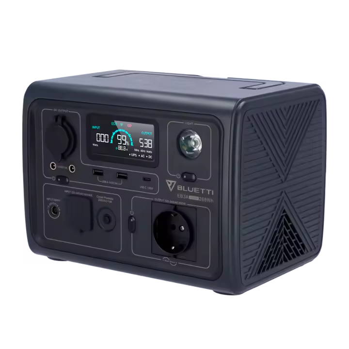 Baterí­a portátil  - Gran capacidad   268.8Wh - Potencia salida 600W max | LiFePO4  - Salidas multiples/Formas de recarga múltiple - 2500 ciclos de vida | Linterna - Pantalla LCD | Control a través la App - 1