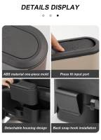 SEAMETAL Car Trash Can Colgante De Cuero ABS Organizador Universal Para Fila Trasera Con Soporte Para Bebidas Caja De Basura Dura - details 7