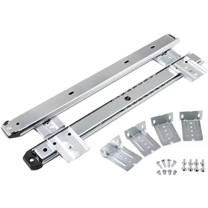 Riel deslizante para bandeja de Cajón de papel de estritorio con rodillo de bolas de 14 pulgadas, extensión de 3/4, ajustable, de Maple, de metal, de alta capacidad en libras, para montaje lateral y suites - 1