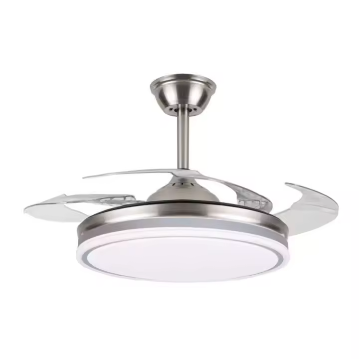 LED7 - Ventilador Techo LED CCT 3 Tonos de luz  Plata Aspas plegables LEDFAN 8001 - Alta Eficiencia, Iluminación, Luz Interior, Decoración, Ofertas de iluminación , Tecnología de Iluminación, foco, Plafon, - 1