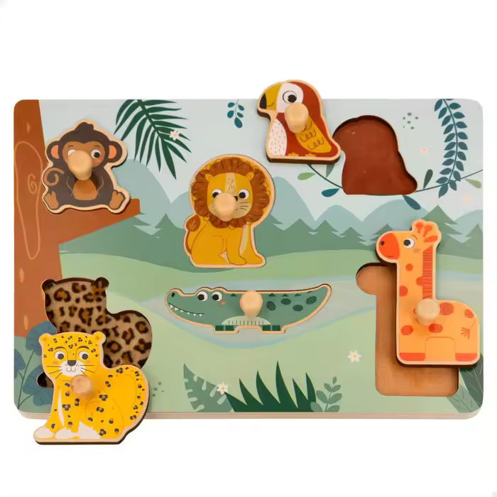 COLORBABY PUZZLE MADERA ANIMAL SELVA 30X22 CM WOOMAX WOOMAX 3x30x22 Cms. - 1
