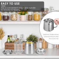 Basket with Filter Lid and Frying Basket,Bacon Grease Container with Strainer Pot for Storing Frying and Cooking Grease (2L) - details 2