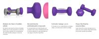 SONGMICS Juego de 2 mancuernas, mancuernas hexagonales, revestimiento de neopreno, entrenamiento de fuerza, entrenamiento, fitness, para casa, Violeta/Verde Lima/Azul Pálido - details 2