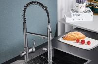 Grifo extraíble con cuerpo de acero inoxidable 304, manguera retráctil, modo caño múltiple, absorción magnética, revestimiento antihuellas, cartucho cerámico, sistema de filtración, base giratoria 360°, cocina, baño, doméstico - details 8