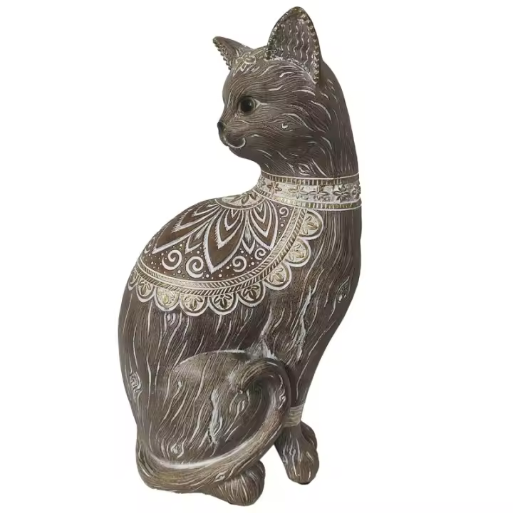 Signes Grimalt ORIGEN Home Decor Gato Plateado - Figura de Gato Animales 29x15x11cm 33249 - 1