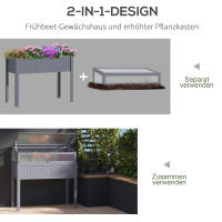 Invernadero 2 en 1 Para Jardín y tomateras policarbonato gris 120x54x112/122cm - details 2