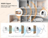 Monitor De Bebé Con Cámara De Vigilancia 720P 5 Pulgadas Pantalla Tamaño Video Intercomunicador De Dos Vías Visión Nocturna Automática Pánico Tilt Zoom - details 14
