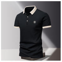 Camisa POLO Para Hombre Verano Moda Seda De Hielo Secado Rápido Manga Corta T-shirt Color Sólido Suelta Collar De Negocios Algodón Puro Top - details 6