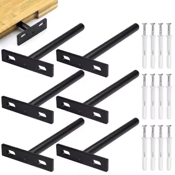 4 piezas/6 piezas soporte de estante flotante, soporte de estante invisible de metal, soporte de estante oculto para trabajo pesado, estante de madera invisible Bracket10mm - 1