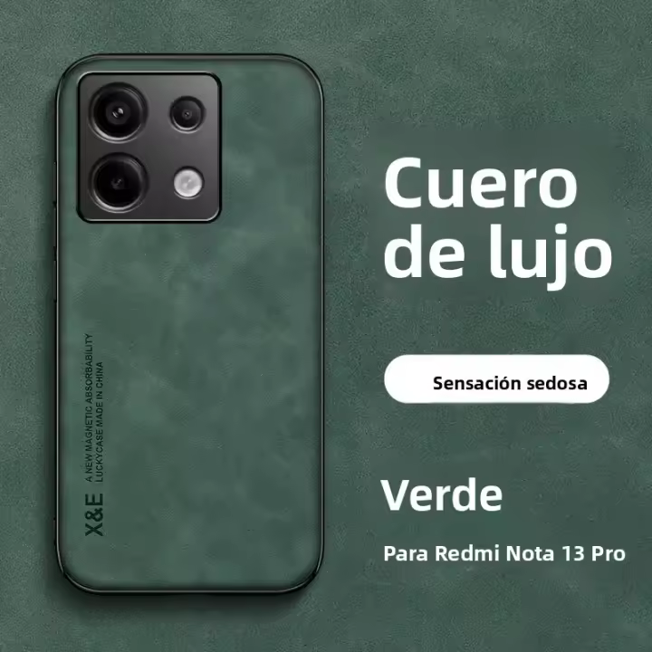 Funda De Cuero Suede Magnética Para Xiaomi Redmi Note 13 pro plus 12 12S pro Resistente a Golpes Y Choques Silicona Suave Mate Compatible Con Xiaomi 13T 12T pro - 1