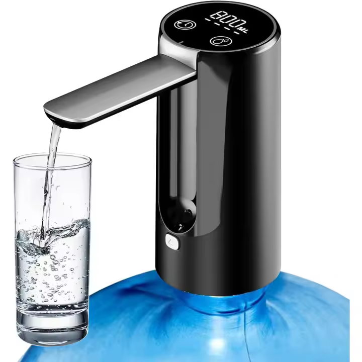 Bomba para botellas de agua, dispensador de agua eléctrico cuantitativo de 3 niveles, bomba de agua potable automática, dispensador de botellas de agua portátil, plegable, bomba USB para botella de - 1