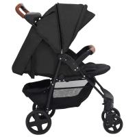 vidaXL Cochecito de bebé 2 en 1 de acero gris antracita - details 2