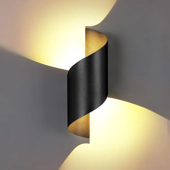 Aplique de pared para exterior de 10 W LED impermeable IP65 Aplique de pared para exterior de aluminio moderno Luz exterior para patio, jardín, terraza, cerca de la pared, patio, villa, pasillo, blanco cálido, negro - 1