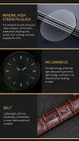 Reloj De Pulsera De Cuarzo LIGE Para Hombre Lujo Moda Casual Simple Correa De Cuero Resistente Al Agua Con Fecha Y Semana - details 10