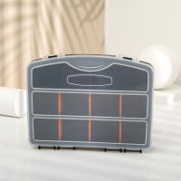 Caja De Almacenamiento Para Herramientas Portátil 19x15x4cm Organizador Multicuadrícula Resistente Al Agua Para Pequeños Objetos - details 2