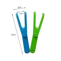 Porta Algodón Dental Reutilizable Herramienta De Higiene Oral Limpiador De Dientes Interdentales Auxiliar De Flosser Blanco Para Adultos - details 5