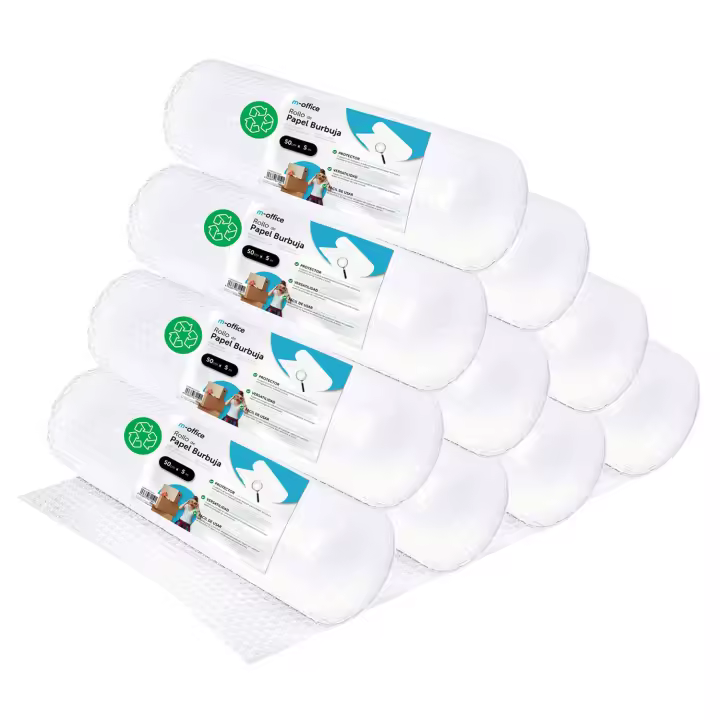 Rollo Plástico de Burbujas, Rollo de Burbujas Reciclado para Embalar, Plástico de Burbujas para Mudanzas, Embalajes y Cajas, Plástico de Burbujas para Embalaje · m-office (50cm x 10m, und) - 1