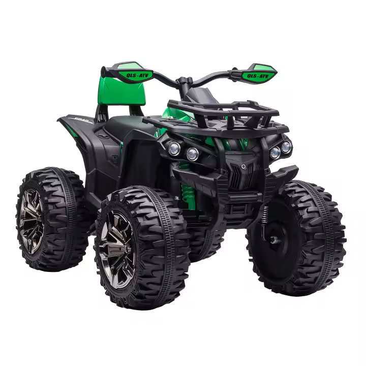 HOMCOM Quad Eléctrico 12V para Niños +3 Años con 2 Motores Faros Música Neumáticos de Suspensión Botones Avance y Retroceso Vehículo Eléctrico a Batería 100x65x73 cm - 1