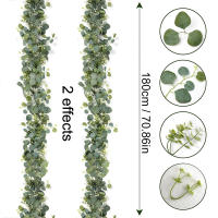 Vine De Hojas De Eucalipto Artificiales Para Decoración De Boda Y Jardín Planta Falsa De Hojas Verdes Para Arco De Boda Y Decoración Del Hogar - details 3