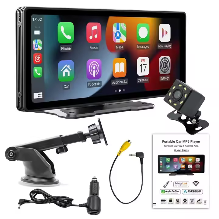 TK Multimedia Radio with GPS para Coche, reproductor de vídeo with WIFI, Pantalla Universal de 10,26 pulgadas, CarPlay inalámbrico, para Apple or Android - 1