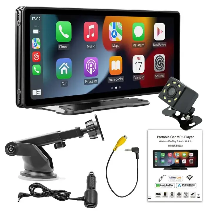 TK Multimedia Radio with GPS para Coche, reproductor de vídeo with WIFI, Pantalla Universal de 10,26 pulgadas, CarPlay inalámbrico, para Apple or Android - 1