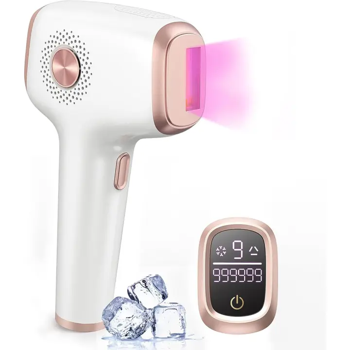 Depiladora de Luz Pulsada con Función de Enfriamiento con Hielo,999999 Flashes,9 Nivel de Energía,Depilación Láser Maquina para Mujer Hombre Facial,Axilas,Brazos,Espalda,Línea de Bikini - 1